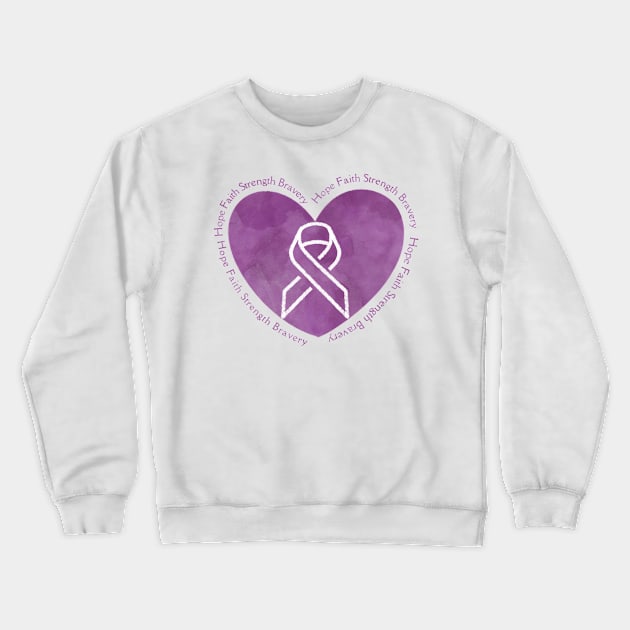 Hope Faith Strength Bravery IBD Awareness Merchandise Crewneck Sweatshirt by CaitlynConnor